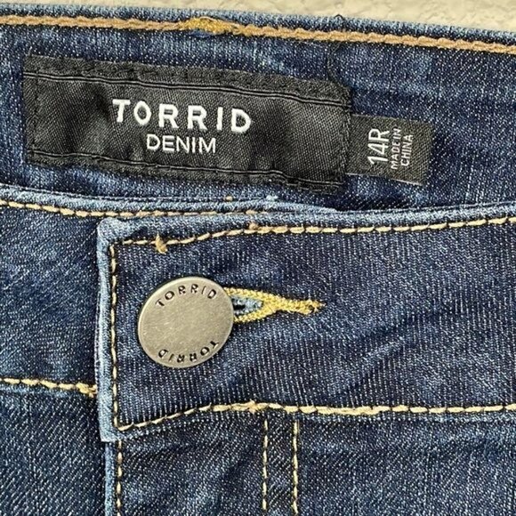 Torrid Curvy Super Stretch High Rise Jean Skinny Medium Blue Sz 14 - Picture 3 of 11